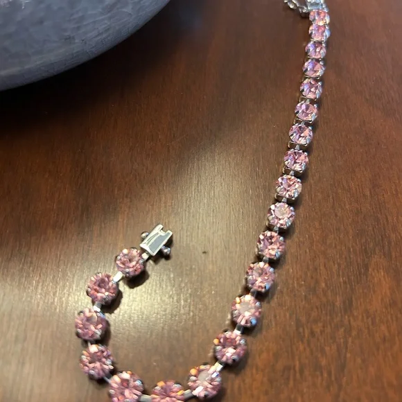 Pink and Silver crystal bracelet - Picture 4 of 5